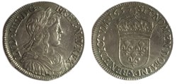 Demi-écu à la mèche longue 1653 Bourges LOUIS XIV LE GRAND OU LE ROI SOLEIL