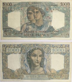 1000 Francs MINERVE ET HERCULE FRANCE 1948 F.41.19