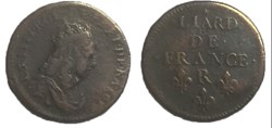 liard de France 1657 R étoile sur A