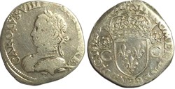 CHARLES IX Teston, 2e type 1563 Nantes