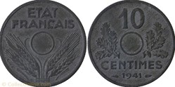 10 centimes état français non troué