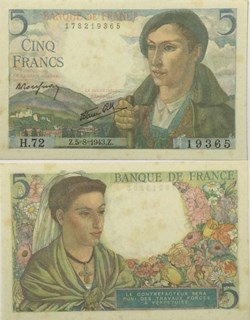 5 Francs BERGER FRANCE 1943 F.05.03