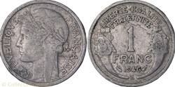 1 franc Morlon 1946 B frappe médaille