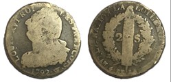 2 sols  dit au faisceau  1792 W.