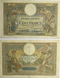100 Francs LUC OLIVIER MERSON grands cartouches FRANCE 1925 F.24.03