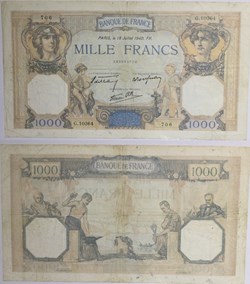 1000 Francs CÉRÈS ET MERCURE type modifié FRANCE 1940 F.38.50