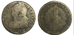 2 sols  dit au faisceau  1793. BB.