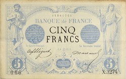 5 Francs NOIR FRANCE 1873 F.01.24