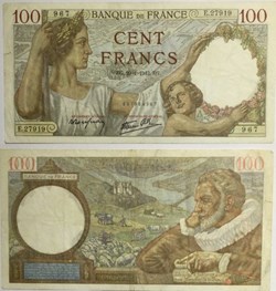 100 Francs SULLY FRANCE 1942 F.26.65