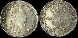 LOUIS XV DIT LE BIEN AIMÉ XX sols de Navarre 1719 Bourges