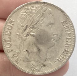 5 francs Napoléon 1er 1808 A Paris tête laurée Revers république
