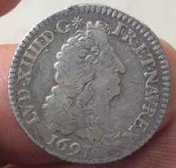 Douzième d’écu aux 8 L Louis XIV 1691 A Paris
