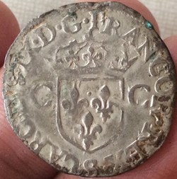 Douzain aux 2 C  de Charles IX 1573 S Troyes