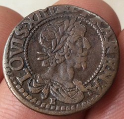 Double tournois Louis XIII 1638 E Tours