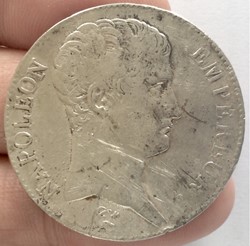 5 francs Napoléon 1er 1806 A Paris tête nue Revers république calendrier grégorien