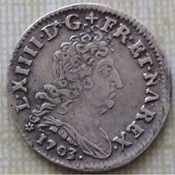 5 sols aux insignes Louis XIV 1703 BB STRASBOURG