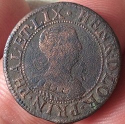 Double tournois Henriette de Lorraine 1634