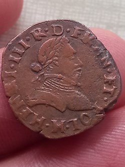Double tournois Henri III 1586 La Rochelle