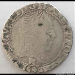 Demi franc Henri III la ligue 1590 M Toulouse