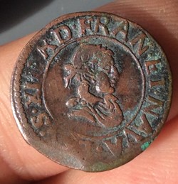 Denier tournois Louis XIII 1624 O RIOM