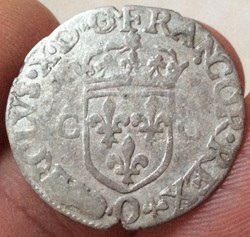 Douzain aux C 2ème type aux lis et couronnes Charles X 1593 O Riom