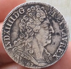 20 sols aux insignes Louis XIV 1707 A Paris