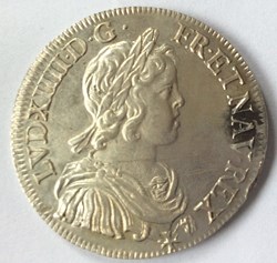 Demi écu à la mèche courte Louis XIV 1643 A