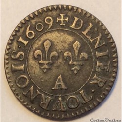 Denier tournois 1609 A Paris Henri IIII CGKL 224