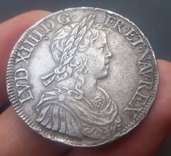 Écu à la mèche longue Louis XIV 1653 A Paris