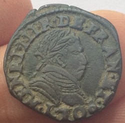 Double tournois Henri III 1590 L Bayonne