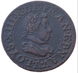 Double tournois Louis XIII 1621 A Paris