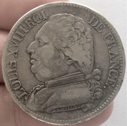 5 francs Louis XVIII buste habillé 1814 Q Perpignan