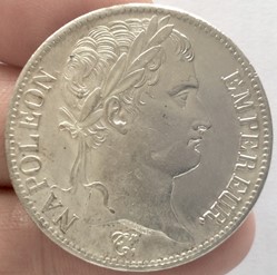 5 francs Napoléon 1er 1813 A Paris tête laurée Revers empire