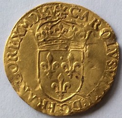 Écu d’or au soleil CHARLES VIIII 1565 ( MDLXV) La Rochelle H