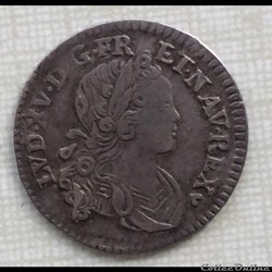 Dixième d’écu de France Navarre Louis XV 1718 BB Strasbourg