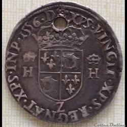 Teston du Dauphiné Henri II 1556 Z Grenoble