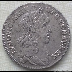Quart d’écu de Warin 1er poinçon Louis XIII 1642 A 2 points Paris