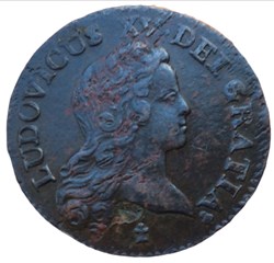 Demi Sol au buste enfantin Louis XV 1721 S Reims