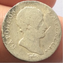 Demi franc Napoléon 1er 1806 A Paris tête nue calendrier grégorien Revers république