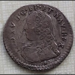 Vingtième d’écu aux branches d’oliviers Louis XV 1730 L Bayonne
