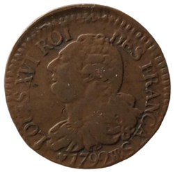 3 deniers type français Louis XVI 1792 BB STRASBOURG