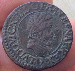 Double tournois Louis XIII 1611 D Lyon