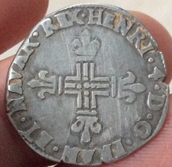 Huitième d’écu de Navarre Henri IIII 1602 Saint Palais