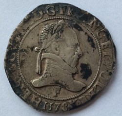 Franc au col plat Henri III 1578 F Angers