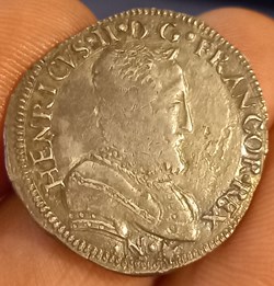Demi teston Henri II 1558 L Bayonne
