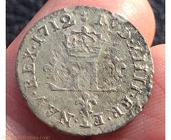 Pièce de XV deniers Louis XIV 1712 AA Metz