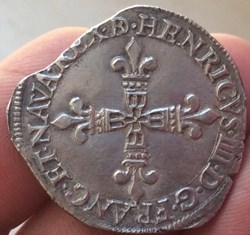 Quart d’écu du Béarn Henri IIII 1597 Morlaas