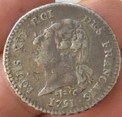 15 sols type français Louis XVI 1791 D Lyon