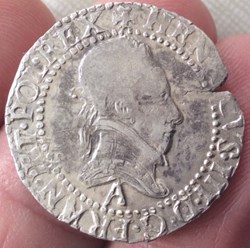 Quart de franc au col plat Henri III 1587 A Paris