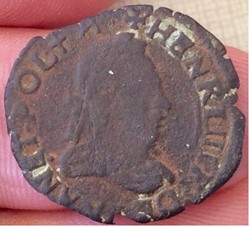 Double tournois Henri III 1587 P Dijon